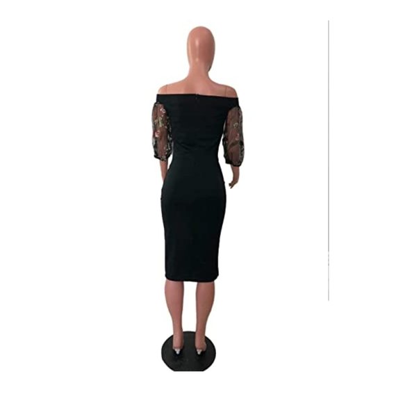 Women's Off The Should Bodycon Midi Sheath Dress - Picture 6 of 6